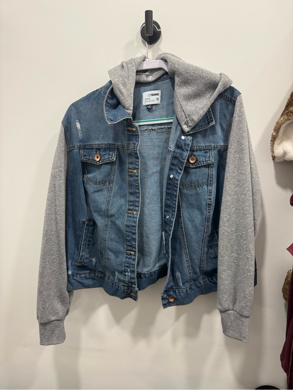 Ci Sono Light Blue Denim Jacket with Gray Lining